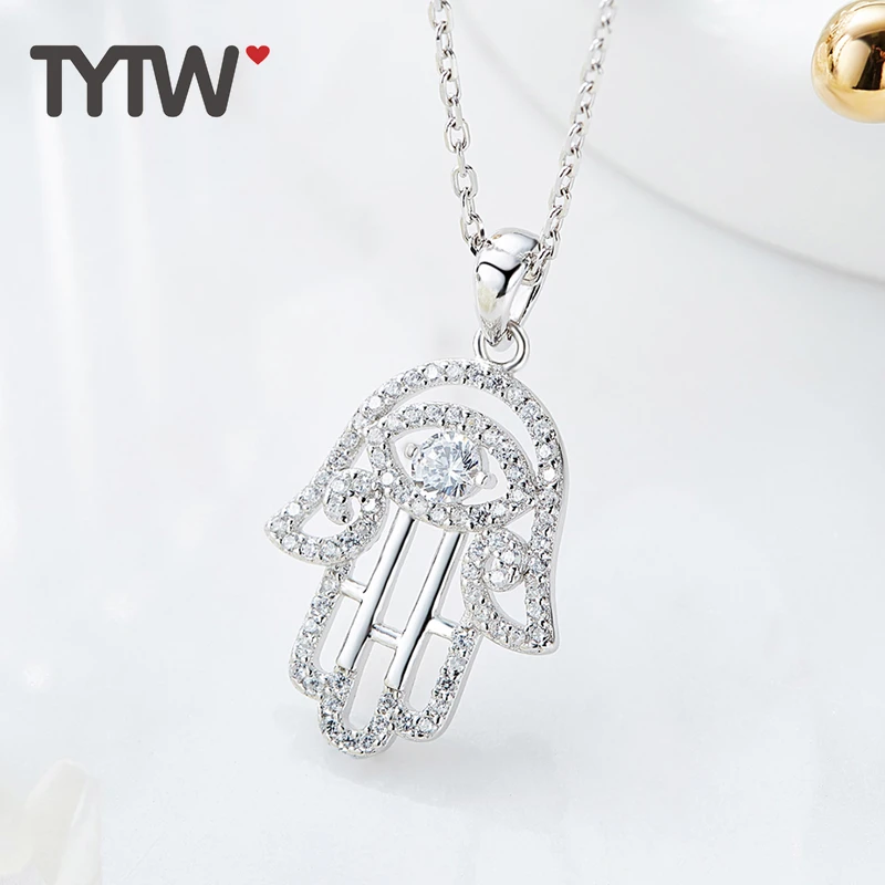 Женское Ожерелье TYTW из стерлингового серебра S925 пробы с подвеской в виде сглаза |