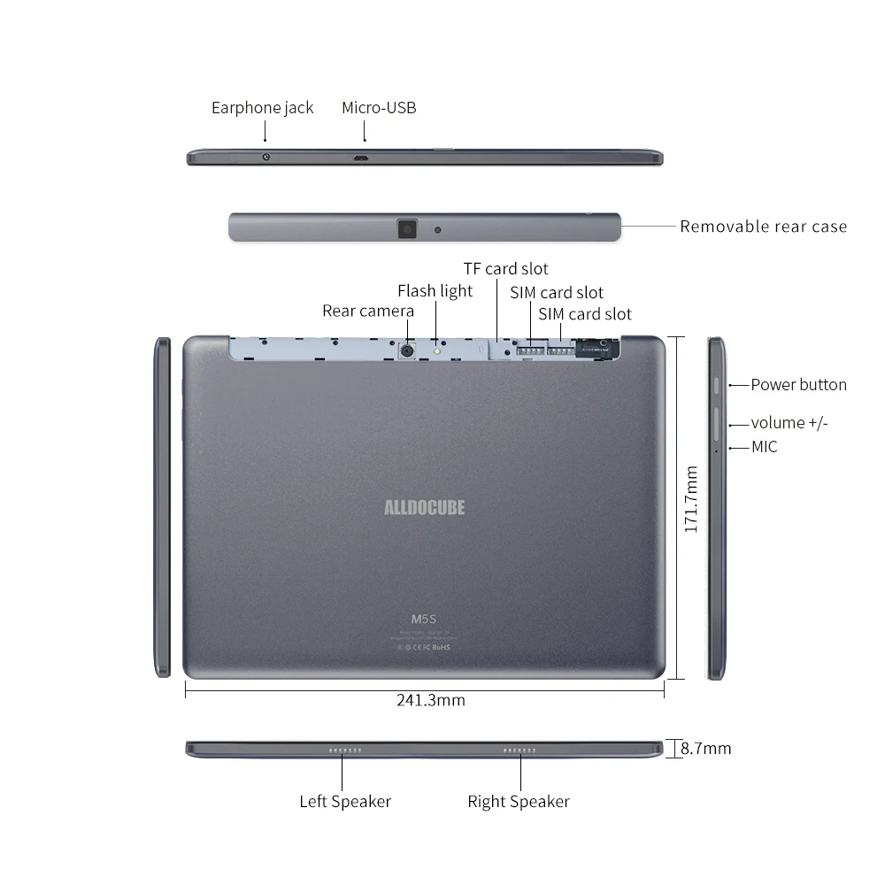 ALLDOCUBE M5S, 10,1 дюймов, 4G, LTE, Android 8,0, планшеты для телефонных звонков, ПК, 1920*1200, FHD ips, 3 Гб ram, 32 ГБ rom, gps, Phablet MTK X20, 10 ядер