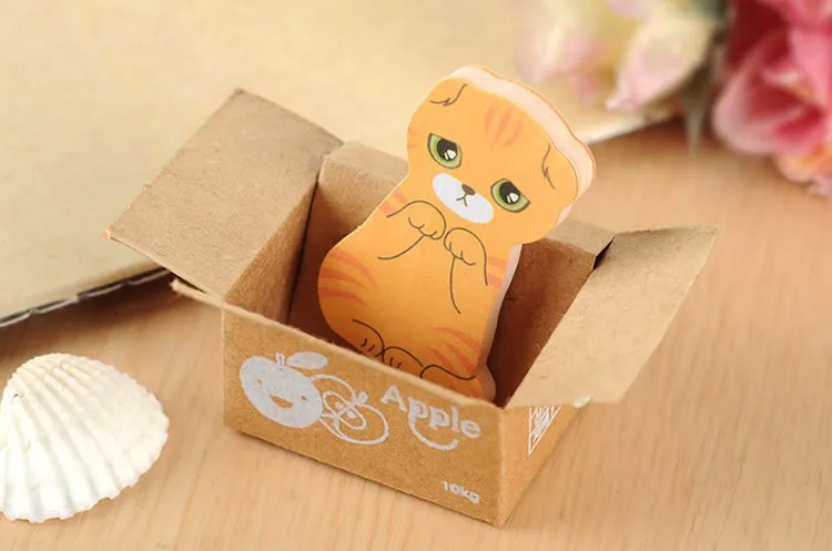 Kawaii корейские канцелярские товары Kitty House дизайн животных липкий блокнот для кошки бумажный милый Post It Notes