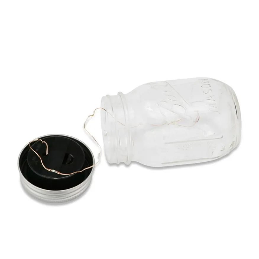 Светодиодная сказочная лампа на солнечных батареях для крышки банки Мейсона