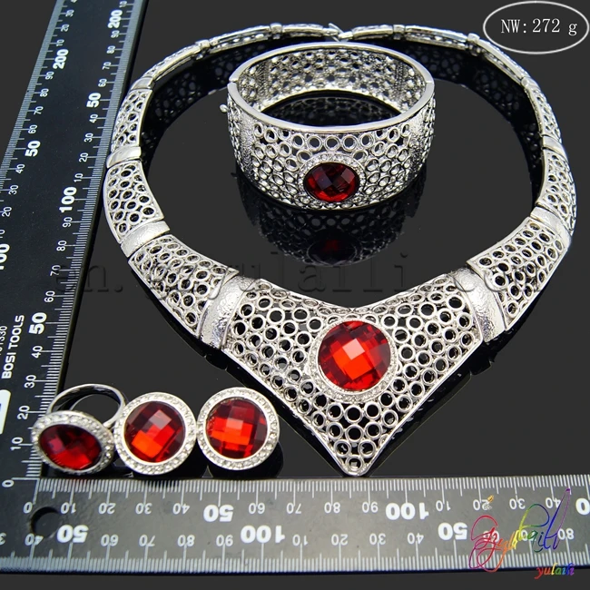 

Free Shipping High Quality Zinc Alloy Traditional Design Anniversary Plated Gold Ladies Big Jewelry Set