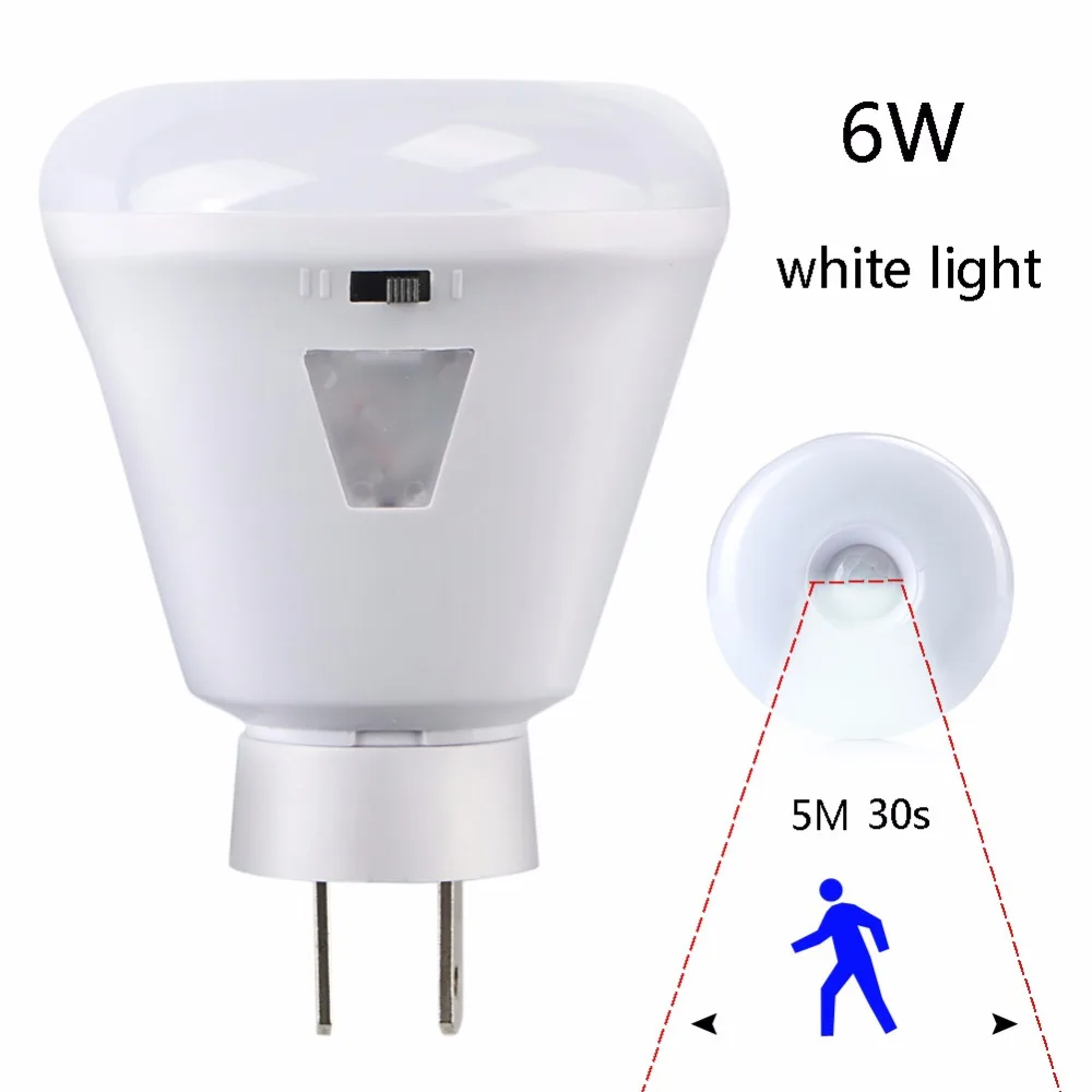 

2 Modes Control Wireless PIR Motion Sensor Night Light Flexible / Normal LED Wall Socket Nightlight Lamp 6W 100-240V US Plug