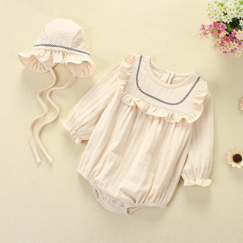 Боди для новорожденных девочек и мальчиков хлопковая одежда с оборками