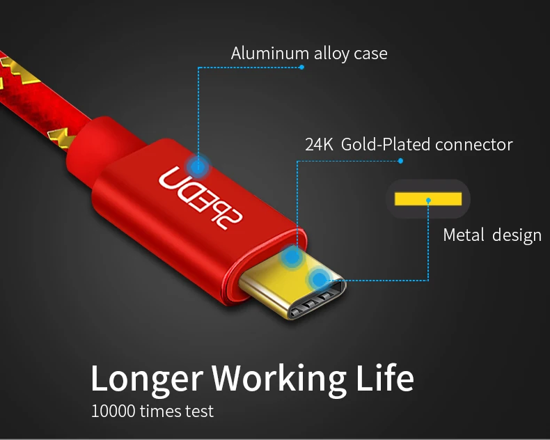 SPEDU 5 шт./лот Usb type C кабель с нейлоновой оплеткой быстрое зарядное устройство для телефона type-C USB C кабель для Xiaomi mi6 samsung S8 huawei P10 oneplus