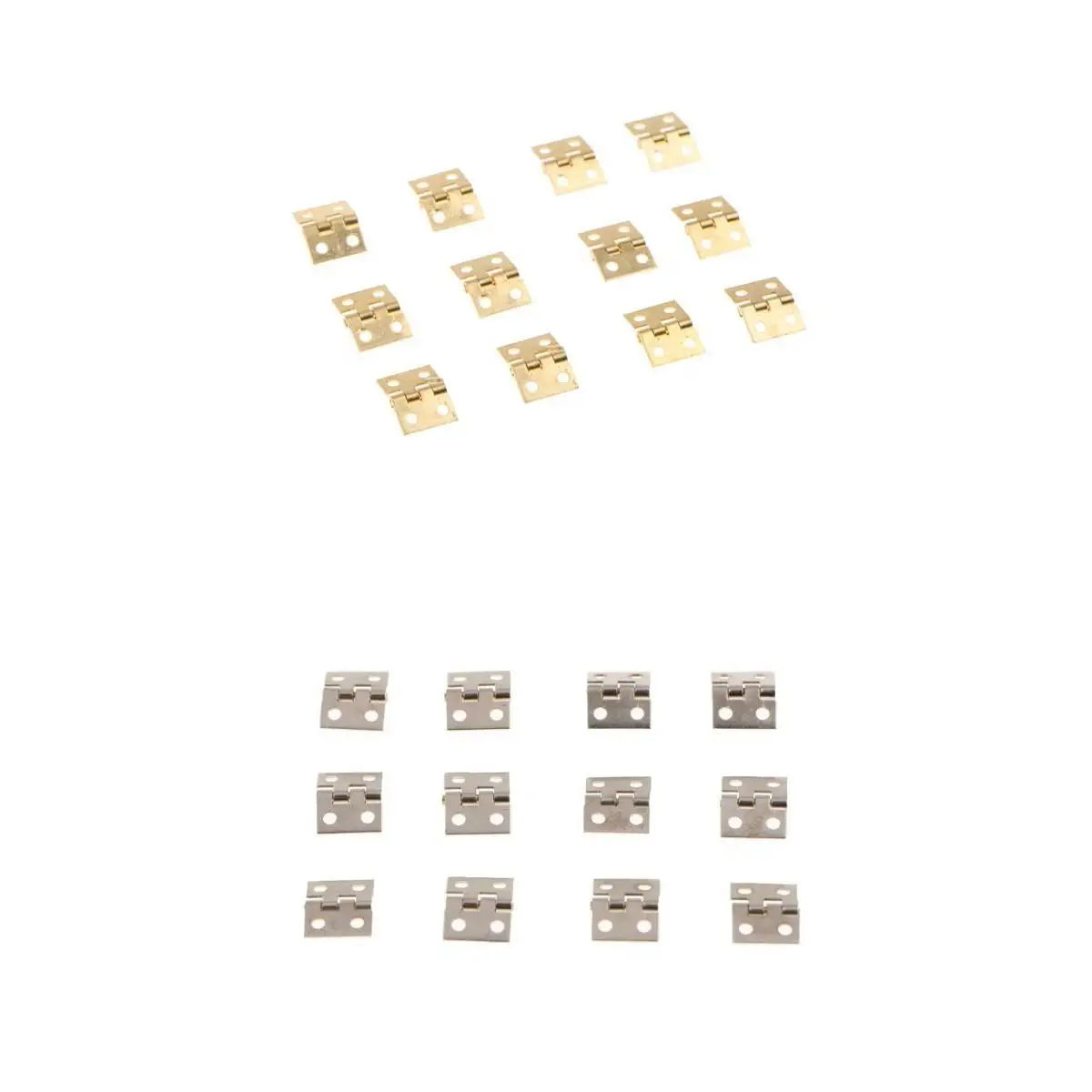 24Pcs Small Mini Metal Hinges Jewellery Box Dollhouse Hinge with Screws 8x10mm Golden and Silver Color | Обустройство дома