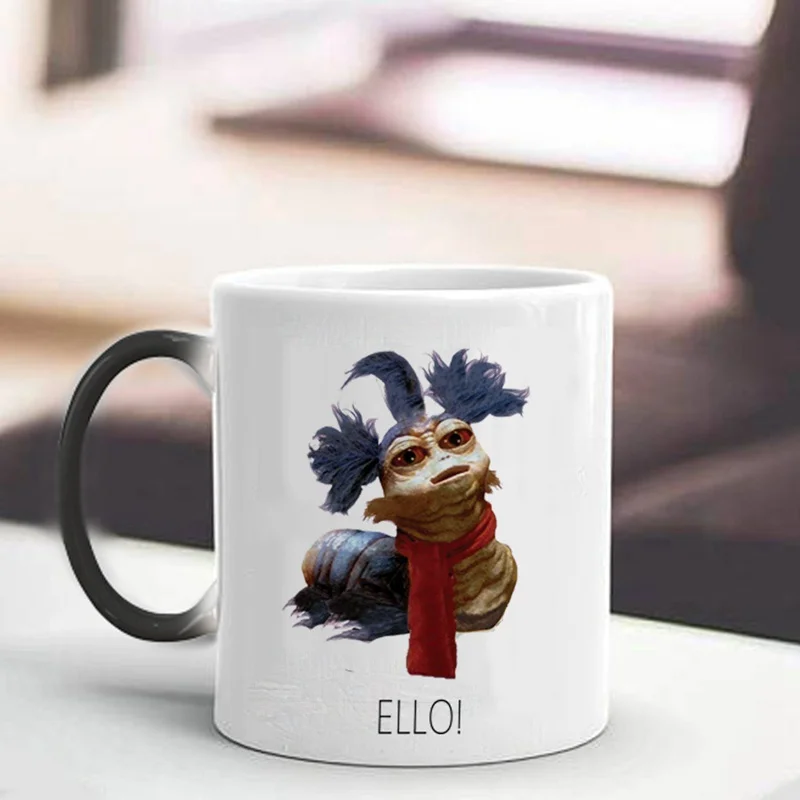 Лабиринт червь фигура изменяющая цвет керамика кружка кофейная чайная молоко