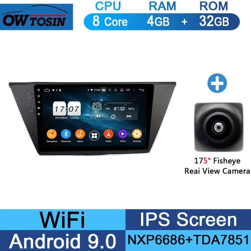 32G Fisheye Camera 10," ips 8 Core Android 9,0 4G ram+ 64G rom автомобильный проигрыватель с радио и GPS для Volkswagen VW Touran DSP CarPlay Parrot BT - Цвет: 32G Fisheye Camera