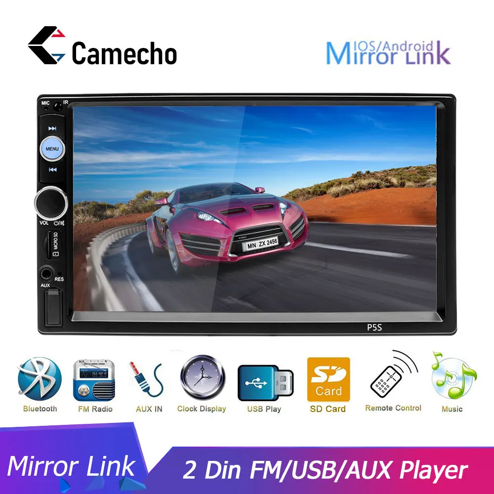 Автомагнитола Camecho 2din 7 &quotАвторадио с сенсорным экраном медиаплеер MP5 Поддержка