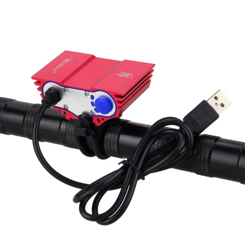 10 лм USB Перезаряжаемый светильник на руль 3 * T6 светодиодный передний велосипедный