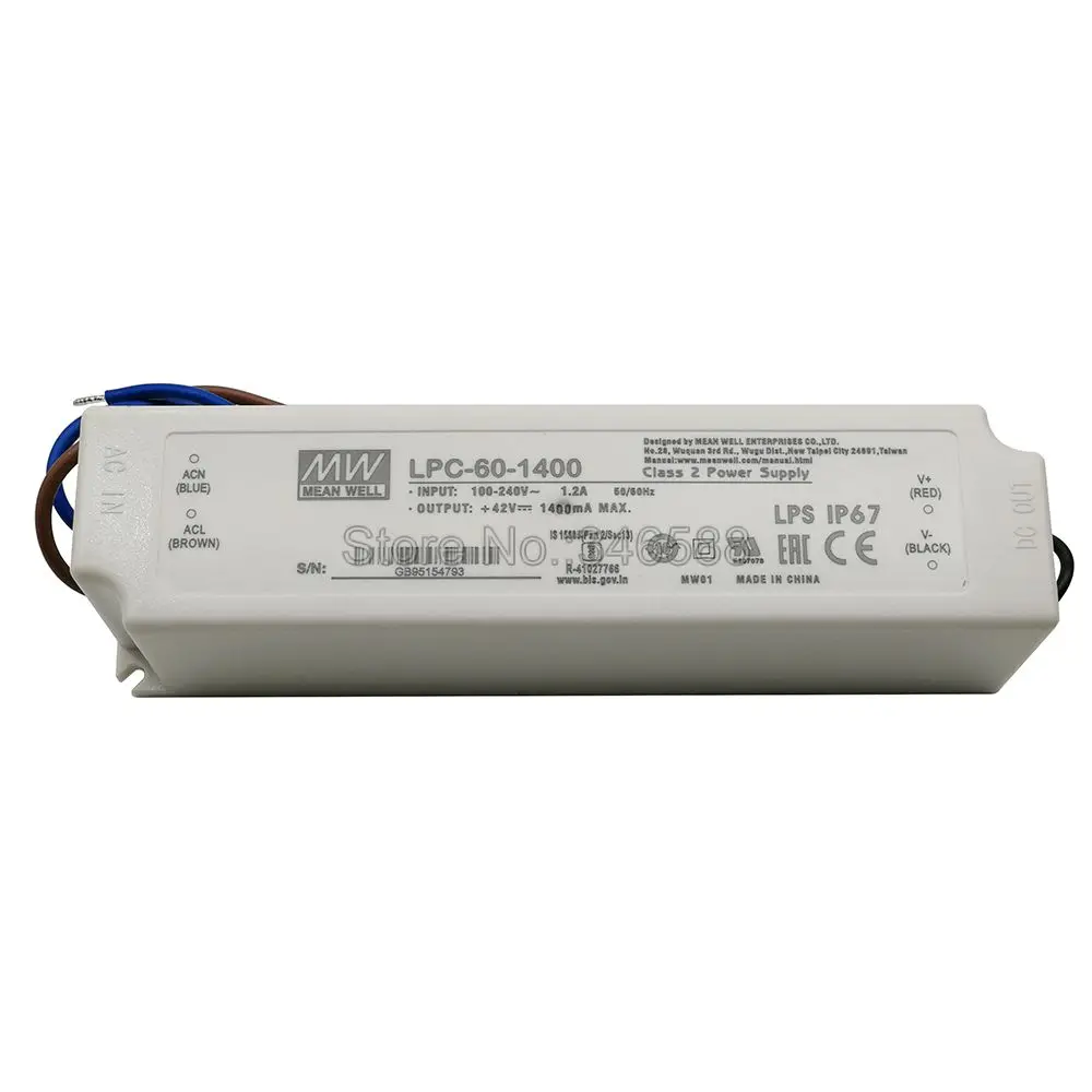 Импульсный источник питания Meanwell LPC 60 1400 выход Вт мА для 1 ПК Cob Cree CXB3590