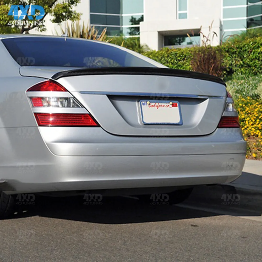 W221 спойлер из углеродного волокна для Mercedes S Class заднего багажника крыла седан 2007