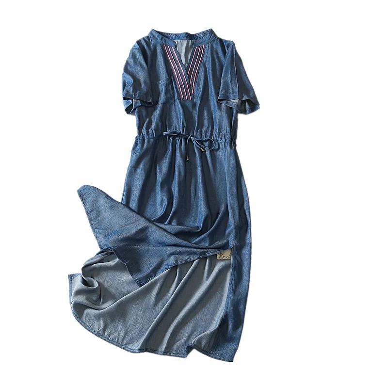 Женское Платье До Колена однотонное платье А силуэта с коротким рукавом и