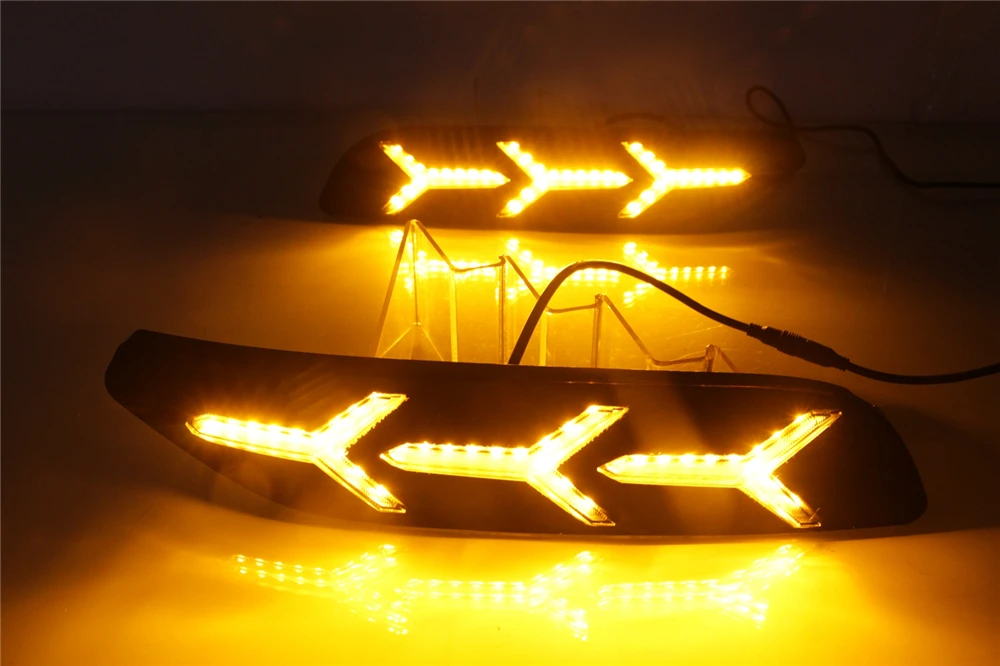 2 шт. Габаритные огни DRL светодиодный вождения динамический стример потока