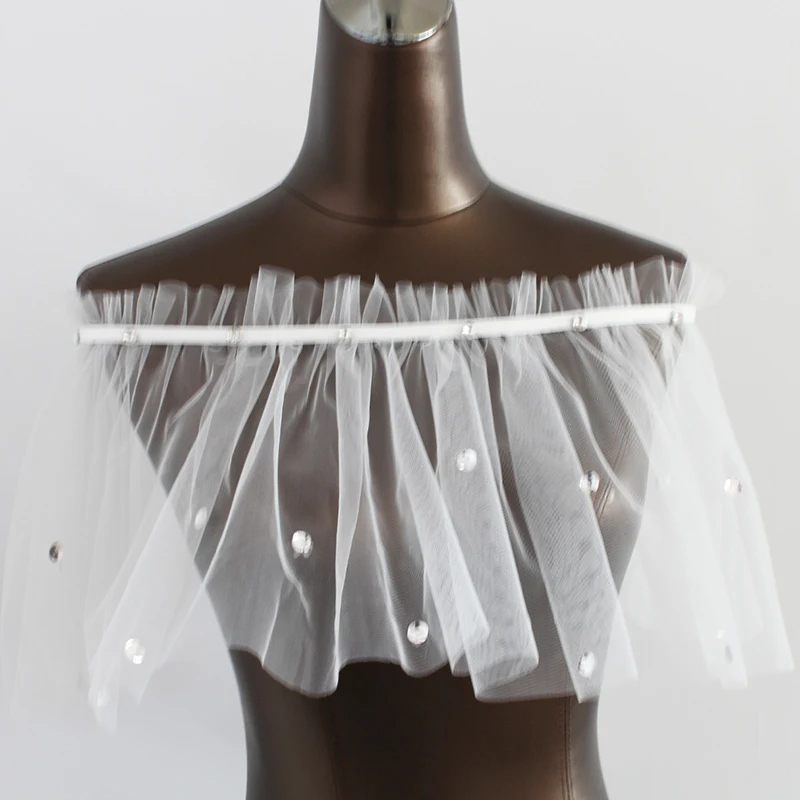 ZUOYITING Свадебная куртка цвета слоновой кости тюль с открытыми плечами женская