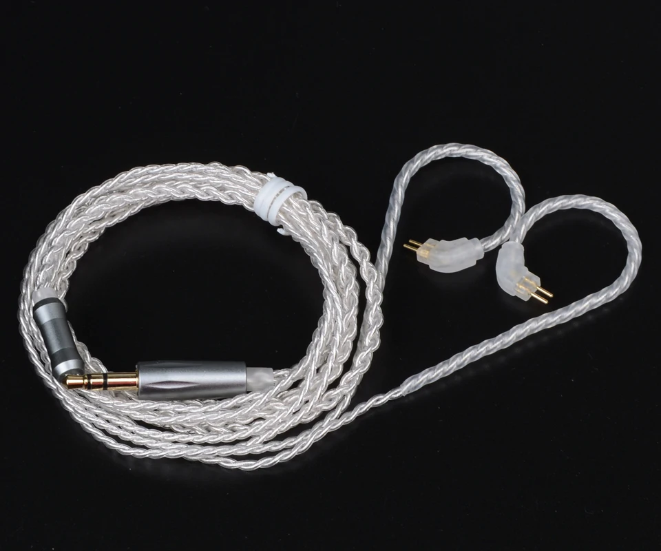 

TRN V10 Replacement Cable 2Pin Upgraded Plated Silver 3.5mm plug Use For TRN V10 V20 KZ ZS6/ZST ZSR RT-1 ZS10 TFZ Universal