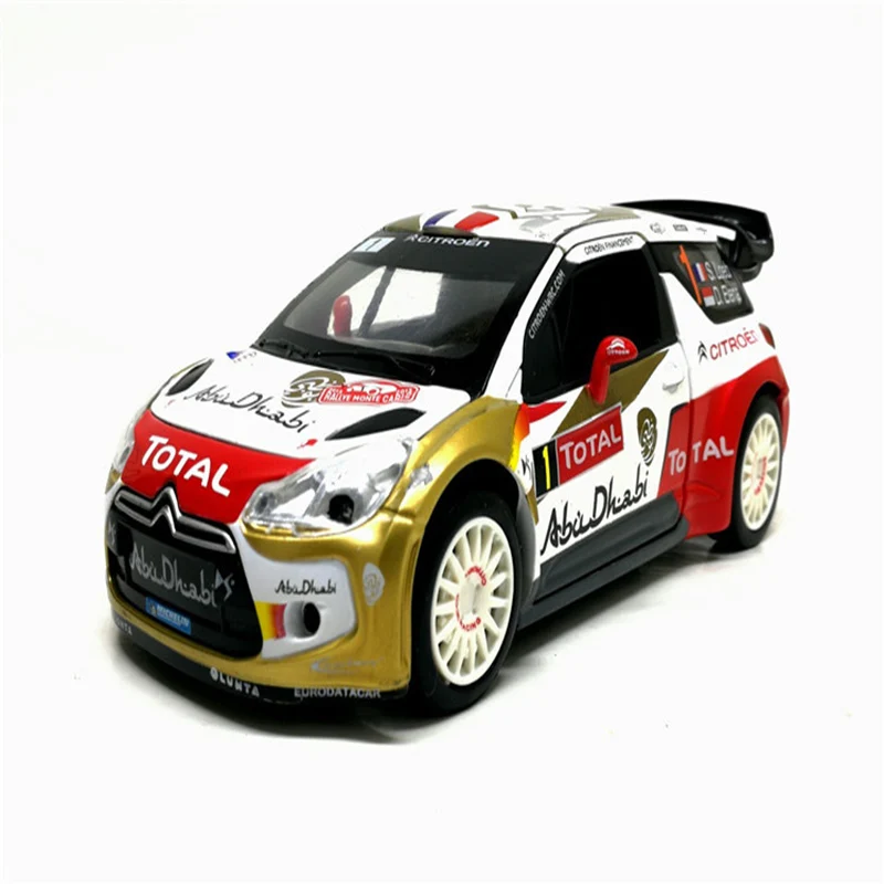 1:26 Citroen DS3 WRC оттягивающий звук и свет игрушка автомобиль сплав литье под