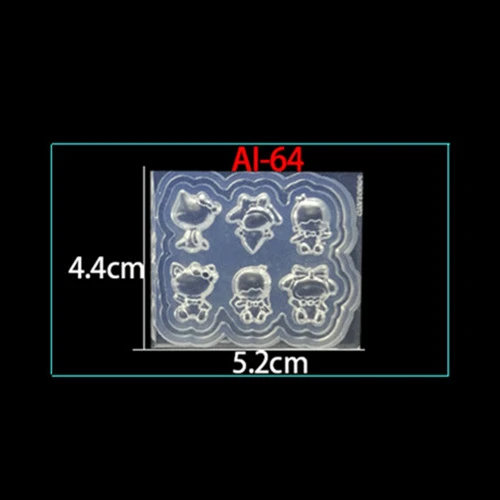 64 Фламинго 3D акриловая Форма для украшения ногтей УФ гель DIY дизайн мороженое силиконовые шаблоны для дизайна ногтей Шаблон Маникюр - Цвет: 64