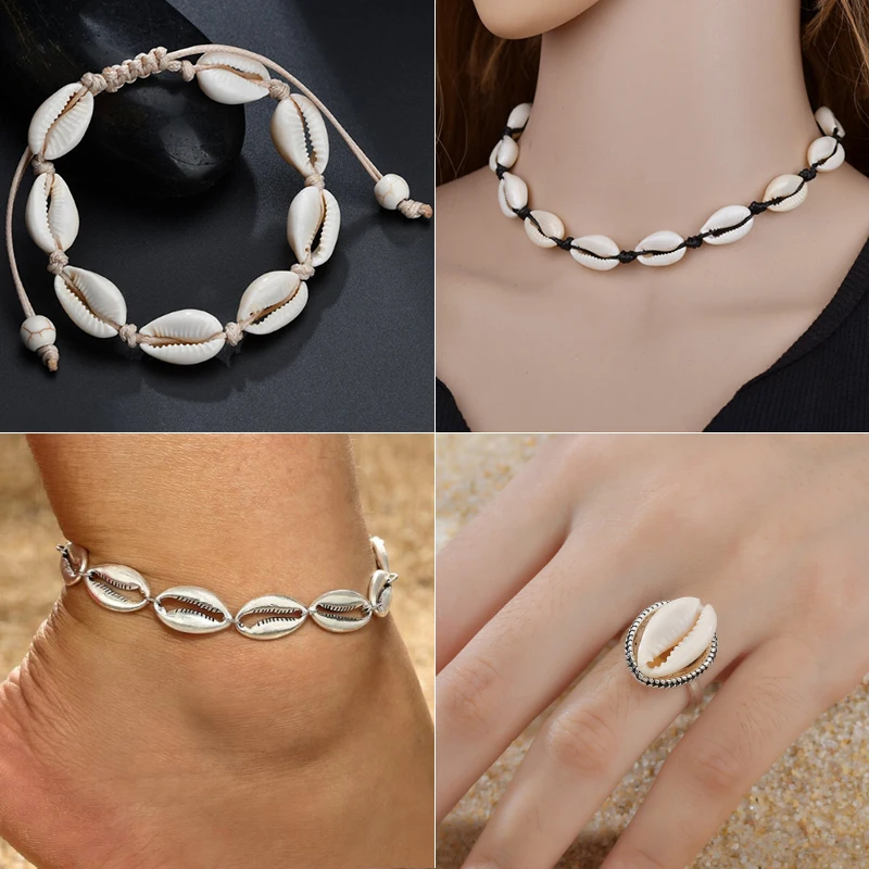 Женское ожерелье с подвеской в виде раковины Jisensp богемное из стиле бохо