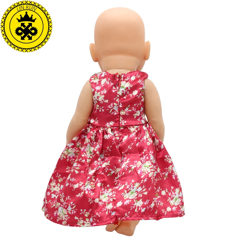 Маленькие цветы принцесса красное платье для 43 см Детские куклы аксессуары