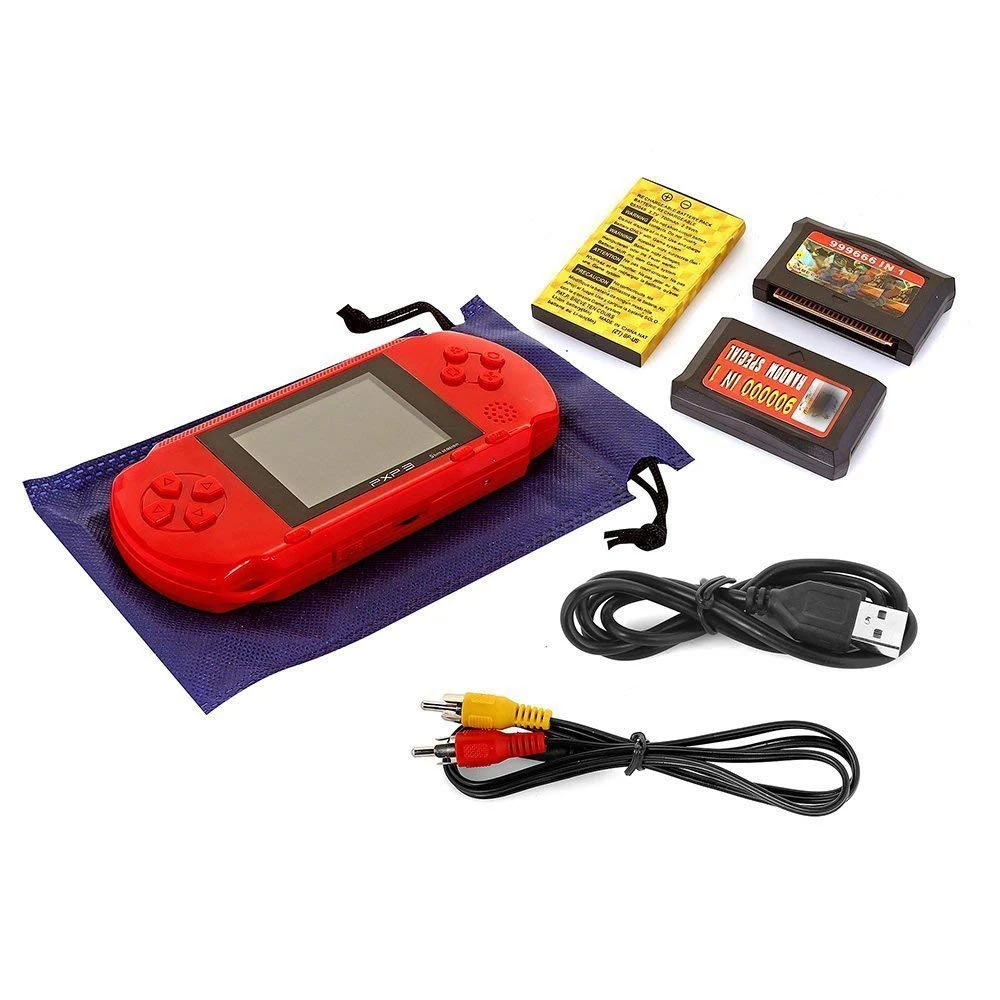 Новый 3-дюймовый 16 бит PXP3 Ручной игровой плеер игровая консоль с av-кабелем + 2