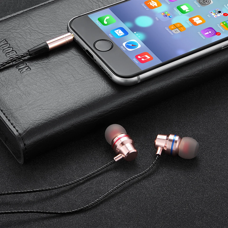 Металлические наушники с басами вкладыши спортивные микрофоном для xiaomi iPhone Samsung 3