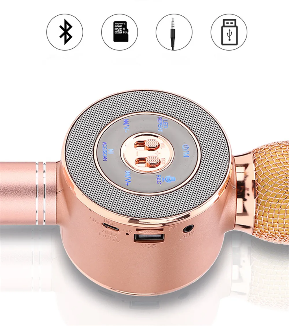 ECos микрофон для караоке с USB портом беспроводной порт 3 5 мм стерео iPad телефона Android
