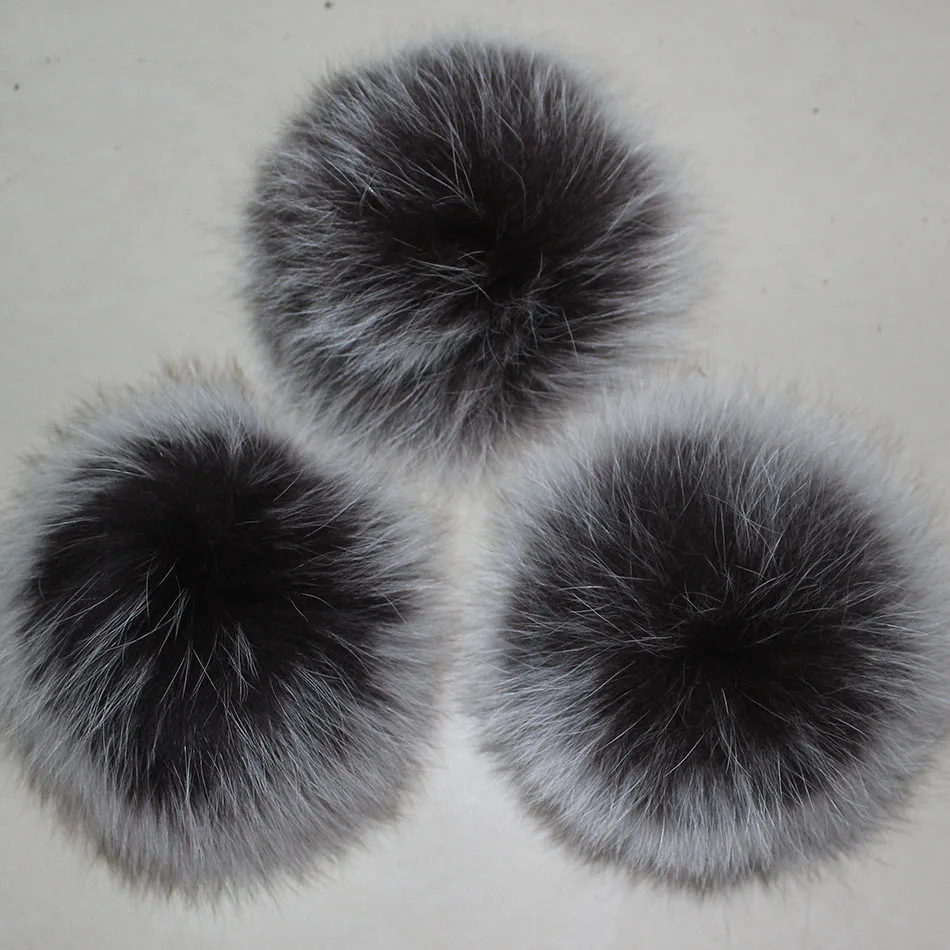 DIY 14-15 см Большая Настоящая шапка из меха лисы с помпоном из натурального меха помпон пушистый помпон Меховые помпоны для вязаных шапок шапки шапочки брелок
