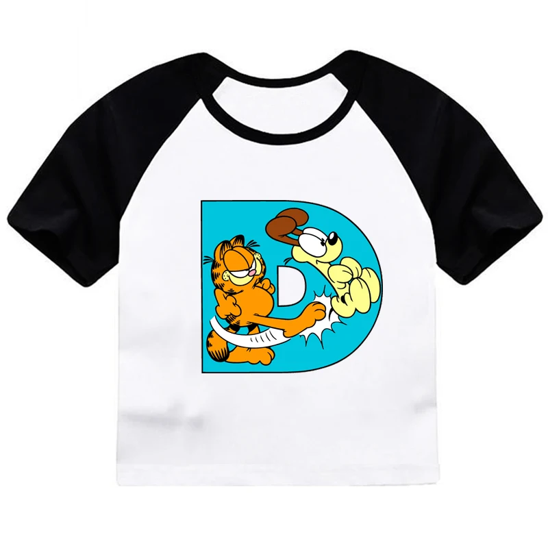 ZSIIBO Garfield/футболка для мальчиков с рисунком кота летние хлопковые футболки