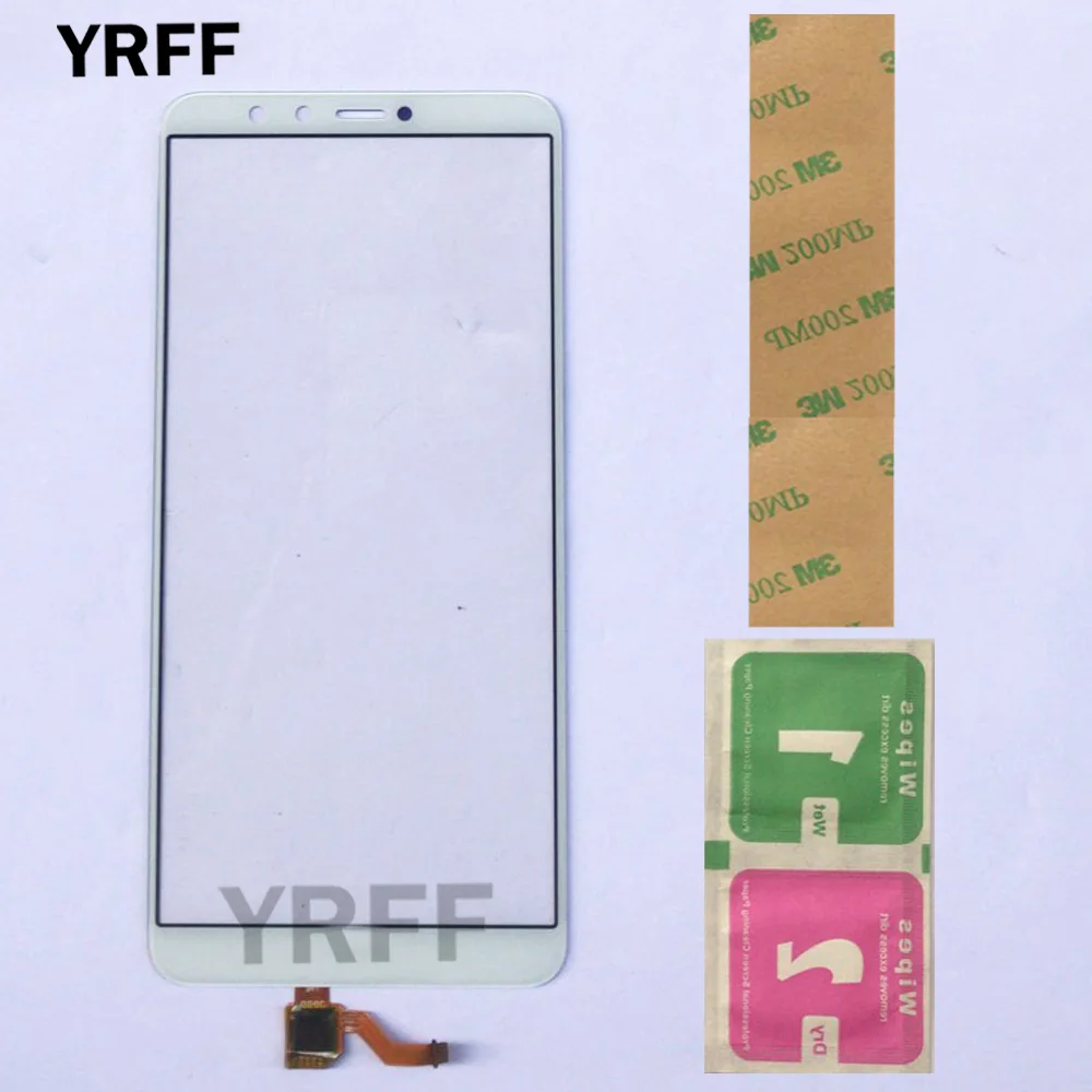 White Мобильный сенсорный экран для huawei Y9 huawei Enjoy 8 Plus сенсорный экран 5,93 ''дигитайзер Переднее стекло Сенсорная панель сенсор клей - Цвет: White