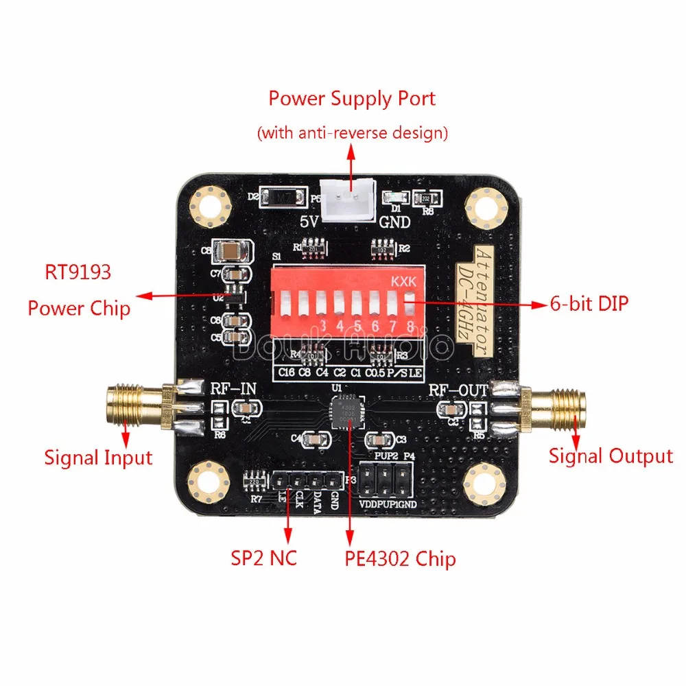 Цифровой радиочастотный аттенюатор DC 4GHz PE4302 с высокой линейностью DSA 0 5 дБ 31