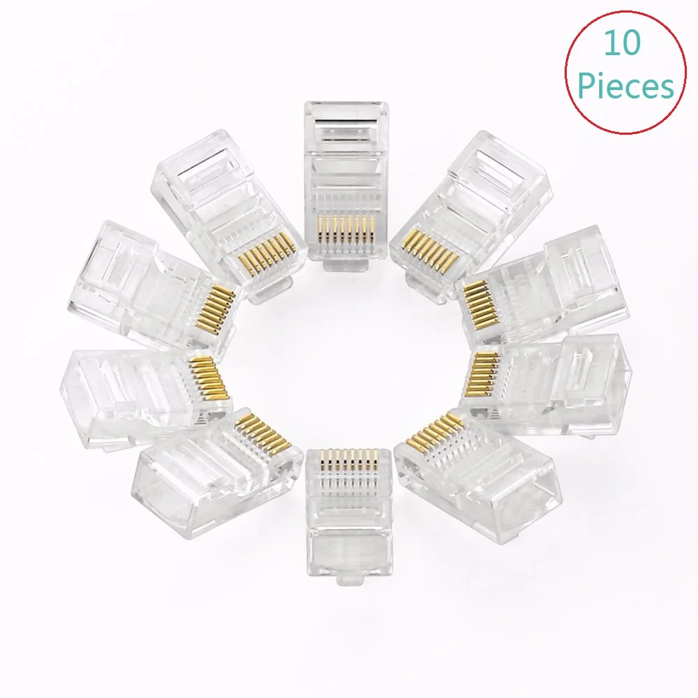 10 шт./лот RJ45 сетевой кабель модульный CAT5e штекер 8P8C с кристаллической головкой |