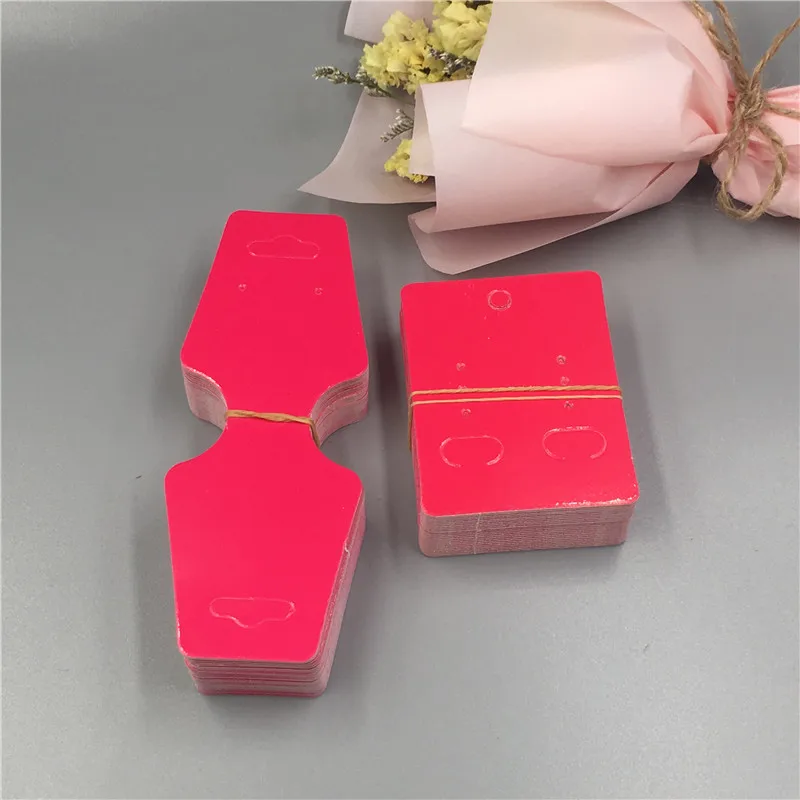 rose red 50 sets Классическое ожерелье карты несколько стилей формы крафт-бумага картон серьги карты соответствующие дисплей браслет с картами 100 шт./лот - Цвет: rose red 50 sets
