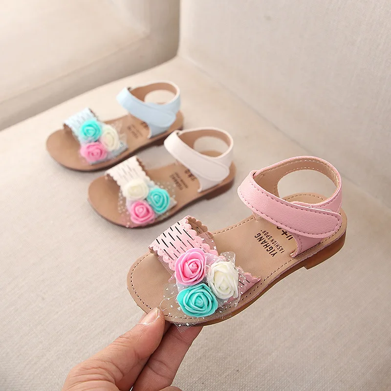 2019 Summer new girls flower sandals Korea style fashion princess shoes small children | Детская одежда и обувь