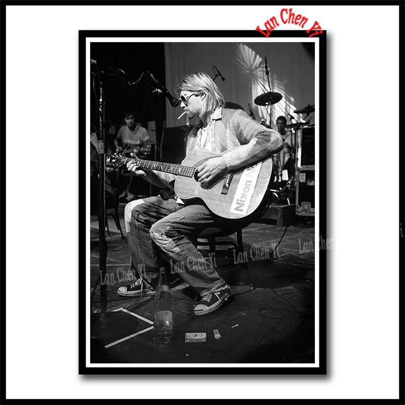 Nirvana певец плакат Курт Кобейн рок-музыка белая бумага с покрытием плакаты живопись Бар настенная декоративная живопись певец плакат