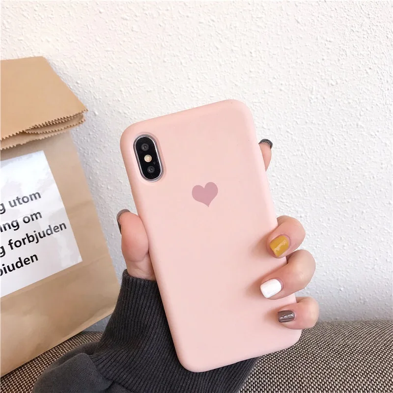 Жидкостный Мягкий силиконовый чехол для телефона Love heart iPhone XS Max X XR 6 6s 7 8 Plus
