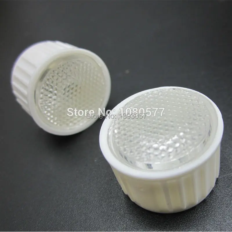 

100set /lot 5/15/30/45/60 Degree LED Lens and Holder 20mm Lens Diameter PMMA Holder 95% Transmittance Rate ForSpot Light