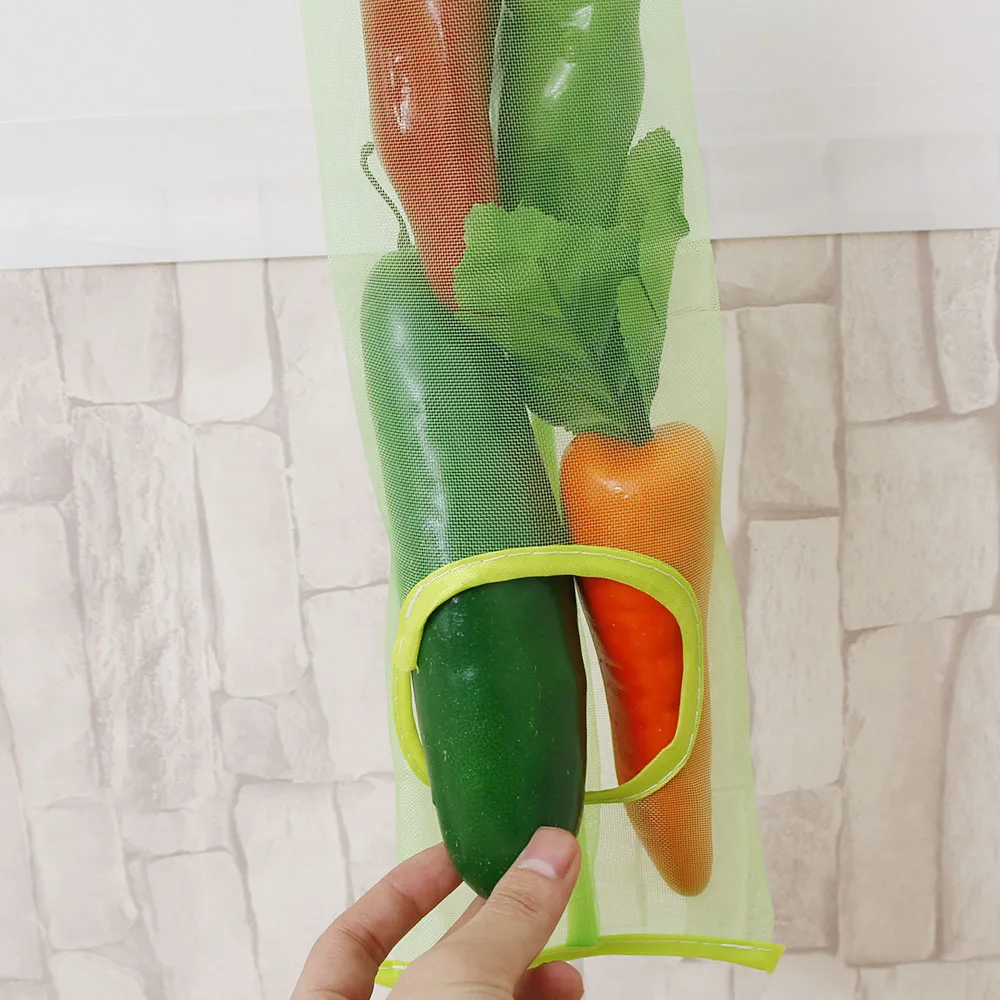

Vegetable Fruit Hanging Mesh Organizer Garlic Trash Bag Storage Holder Shopping Bag Free Shipping