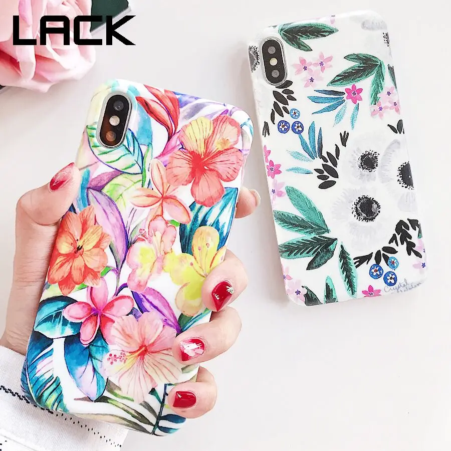 Чехол LACK в стиле ретро с цветными цветами и листьями для iphone 11 11Pro Max XR 7 8 Plus 6 6S X XS