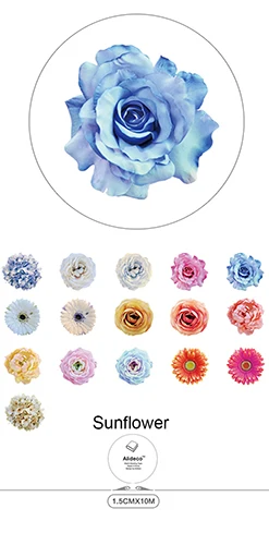Sunflower Alideco клейкая лента из рисовой бумаги Бабочка перо кошка декоративный Клей Скрапбукинг DIY Бумага японские наклейки Размер 1,5 см* 10 м - Цвет: Sunflower