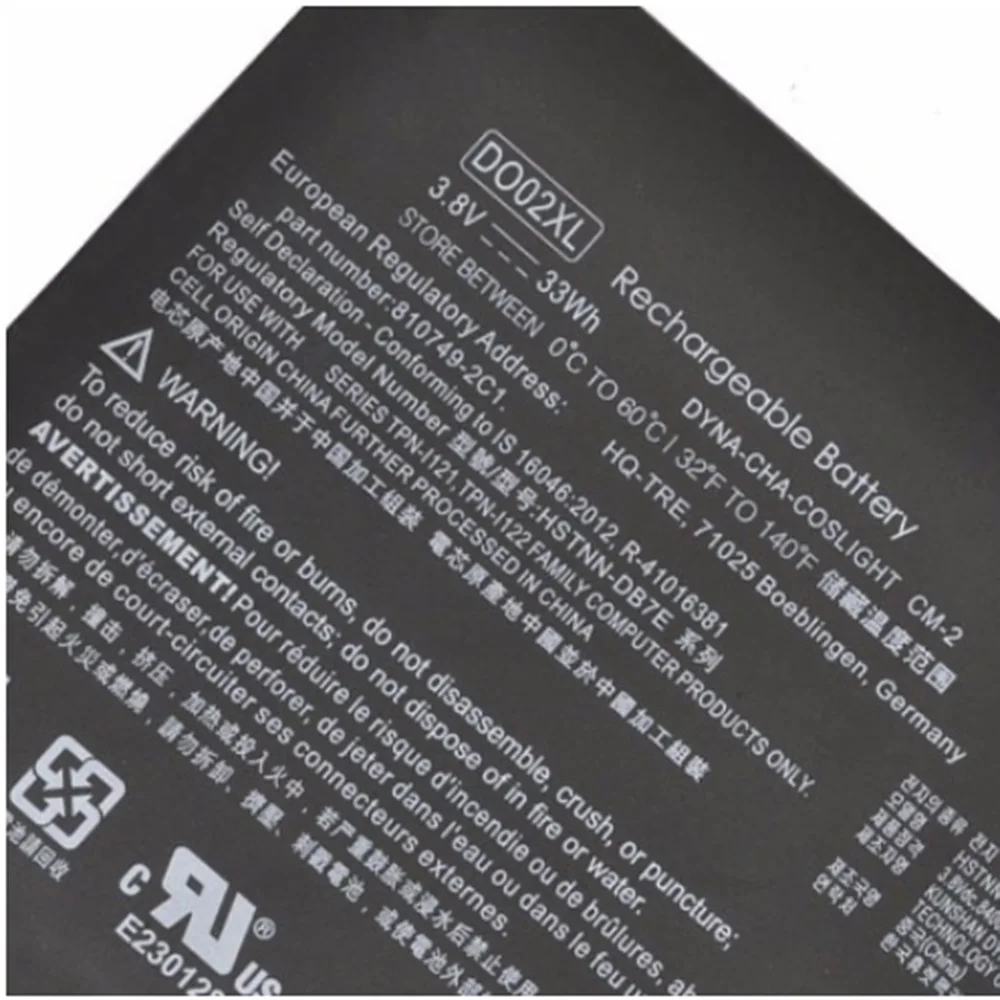 3 8 в 33wh DO02XL оригинальный ноутбук Батарея для струйного принтера HP Pavilion X2 10 810749 2C1