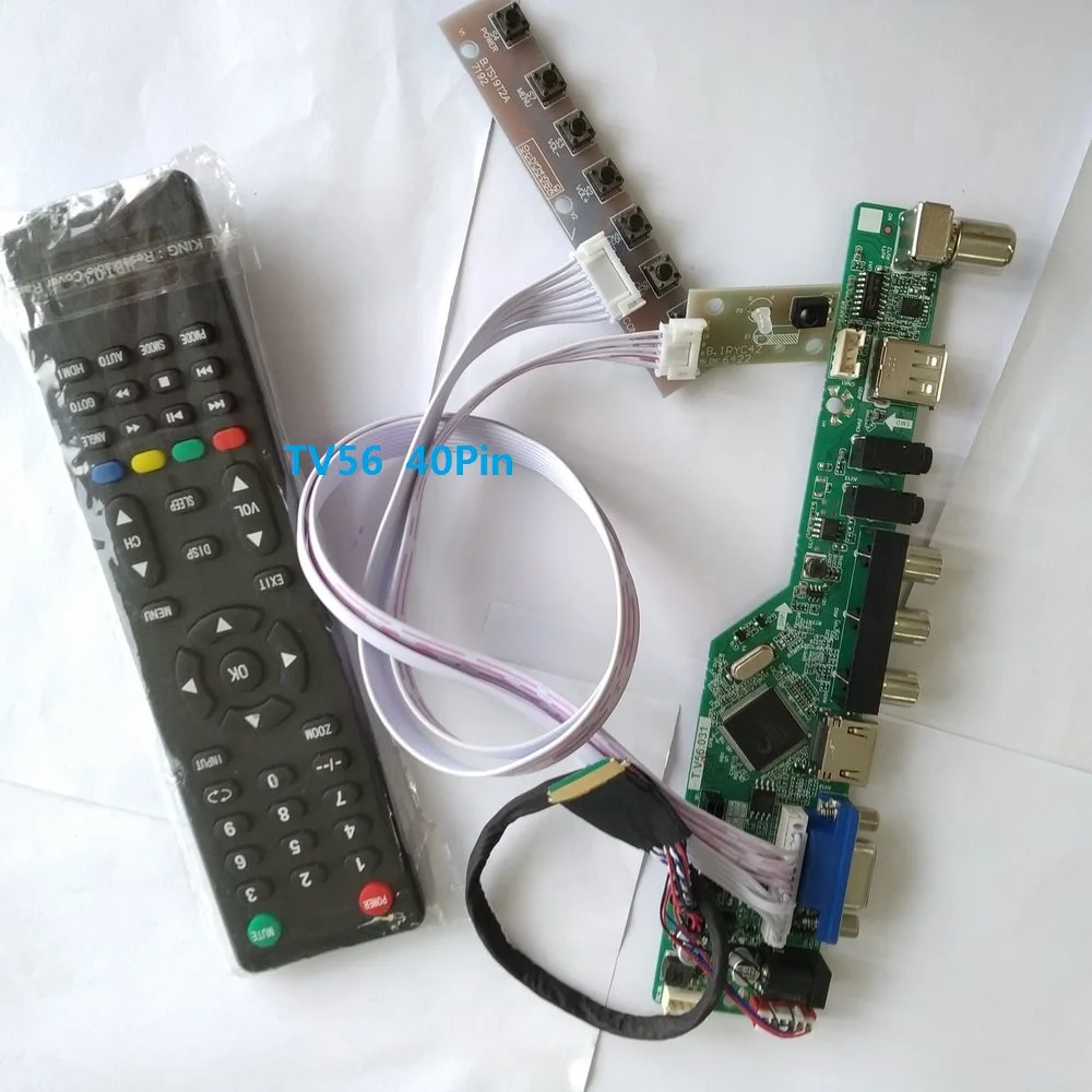 Комплект Для LP156WH3(TL)(S2) VGA пульт дистанционного управления экран 40pin LVDS контроллер драйвер платы 15," USB HDMI 1366X768 lcd светодиодный tv AV