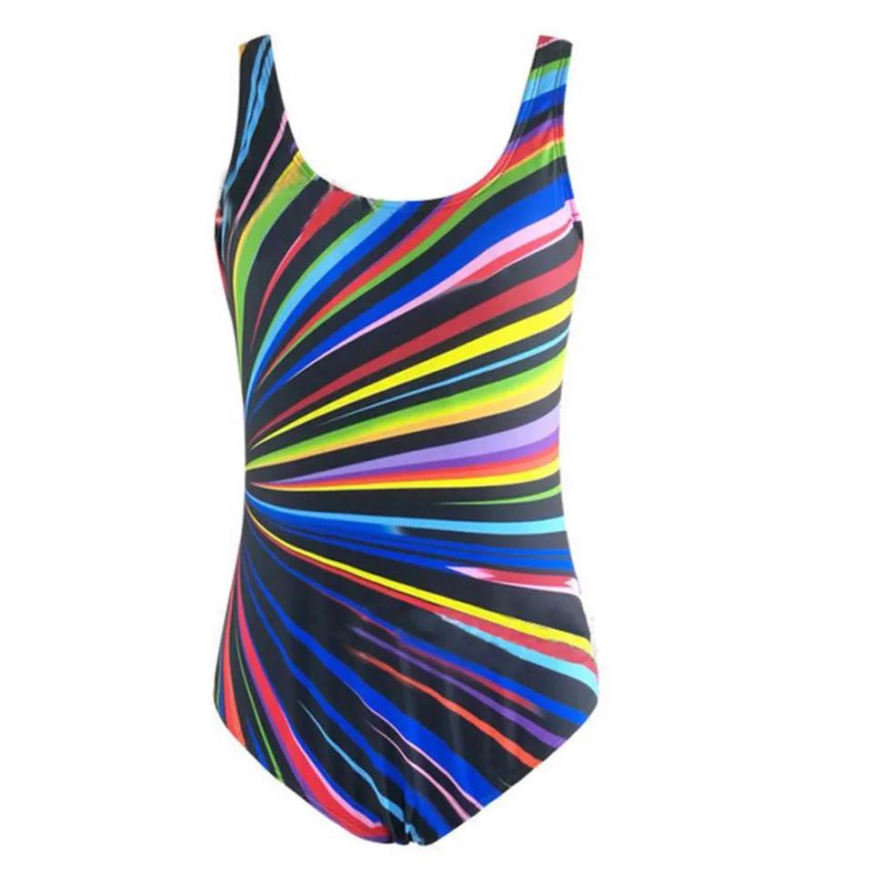 Купальник цвета радуги размера плюс летний женский 5xl купальник полосатый Costumi Da