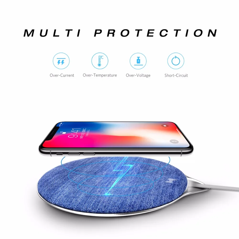 Suntaiho Беспроводное зарядное устройство для iPhone X XS MAX QI 10W джинсы быстрая зарядка Pad