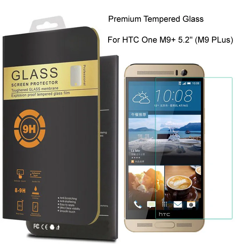 For HTC One M9 5.0&quot 0.26mm Premium Protective Film Tempered Glass M9+ Plus 5.2&quot Phone Screen Protector | Мобильные телефоны