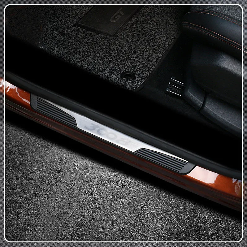 Для peugeot 3008 GT Накладка на порог автомобиля Накладка на порог 4 шт. авто аксессуары для стайлинга автомобиля