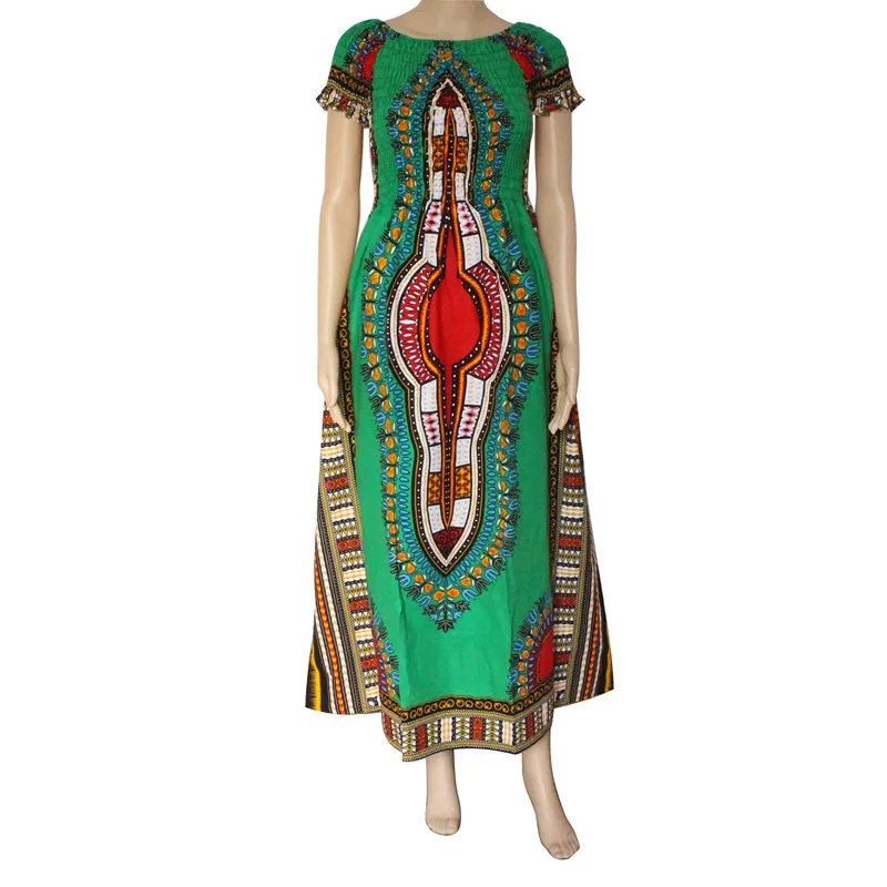 Band Mr Hunkle Vintage Women's Dashiki Dress Petal Sleeve African Print Maxi Vestidos Long Dresses For Women | Женская одежда