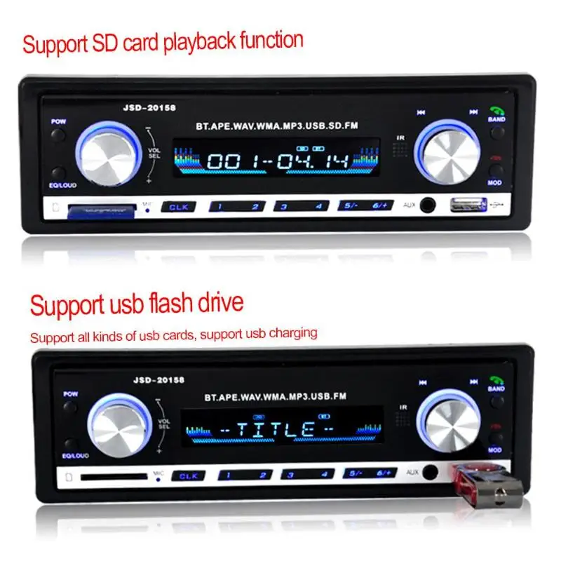 Автомобильный Радио стерео плеер Bluetooth телефон AUX IN MP3 FM/USB/1 Din/пульт