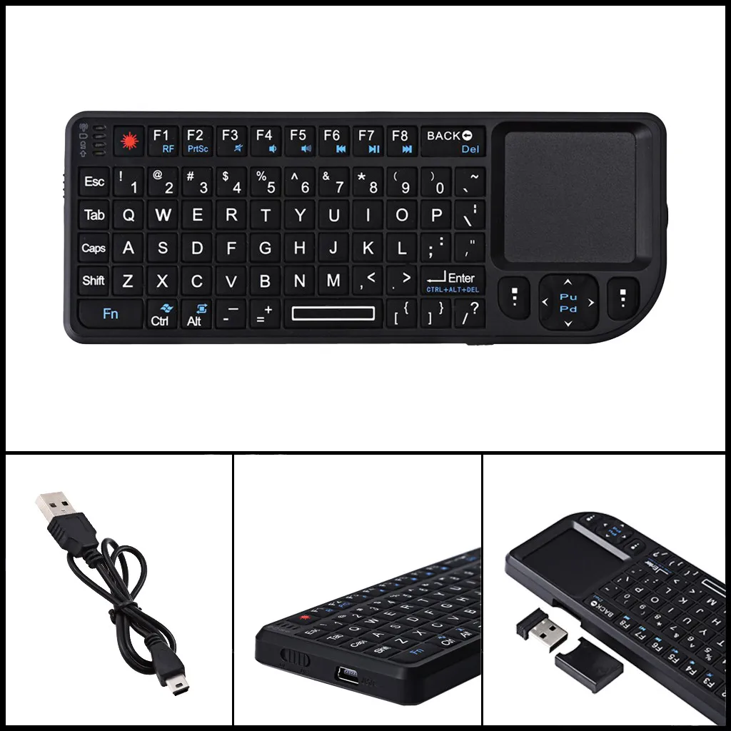 

2.4GHz Wireless Mini Touchpad Keyboard With IR Light Keyboard For HTPC PS3 PS4 Wireless Rechargeable Keyboard Slim 423#3