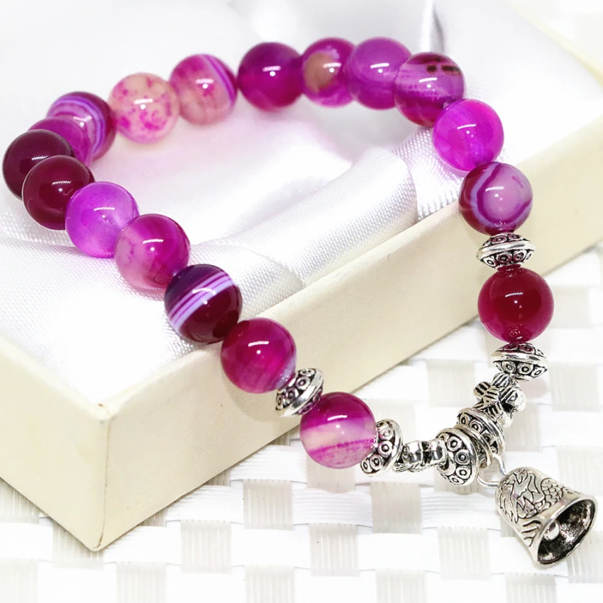 8 мм красная роза вен агат серебро-цвет колокол аксессуары оригинальный оникс