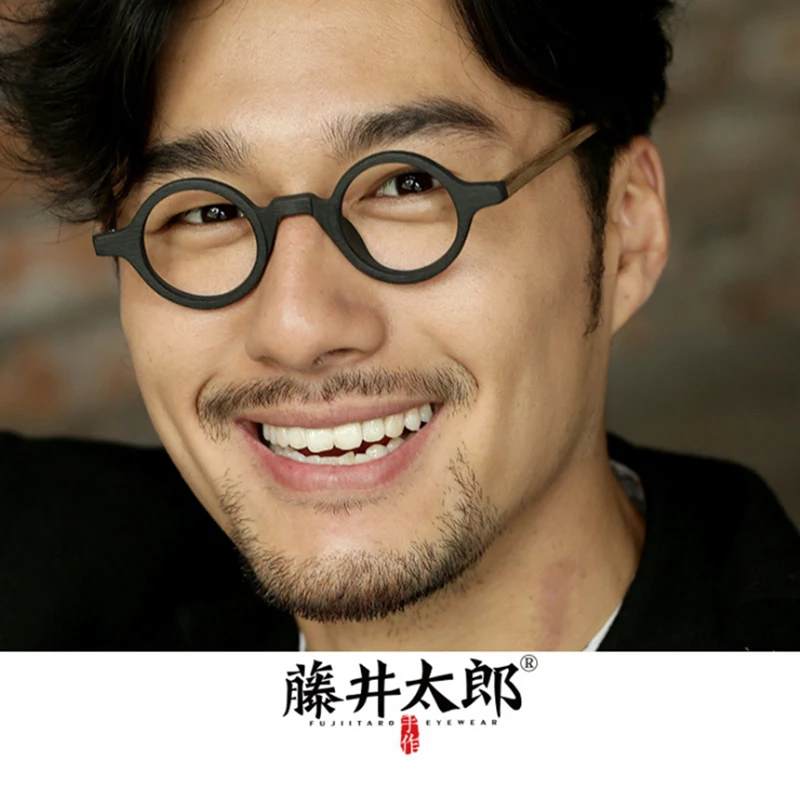 TARO FUJII, оправа для очков, очки для мужчин и женщин, Ретро стиль, Круглый, ацетат, компьютер, оптические, прозрачные линзы, оправа для глаз, для мужчин, A916